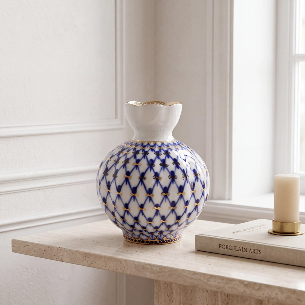 IMPERIAL PORCELAIN - Lale Cobalt  Mini Çiçek Vazosu