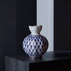 IMPERIAL PORCELAIN - Lale Cobalt  Mini Çiçek Vazosu
