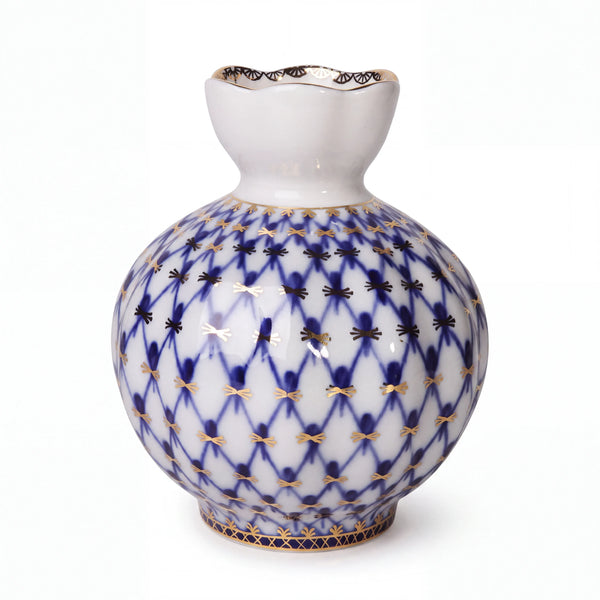 IMPERIAL PORCELAIN - Lale Cobalt  Mini Çiçek Vazosu