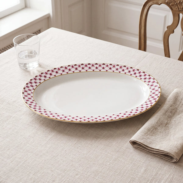 IMPERIAL PORCELAIN - Net Blues Kayık Tabak 28 cm