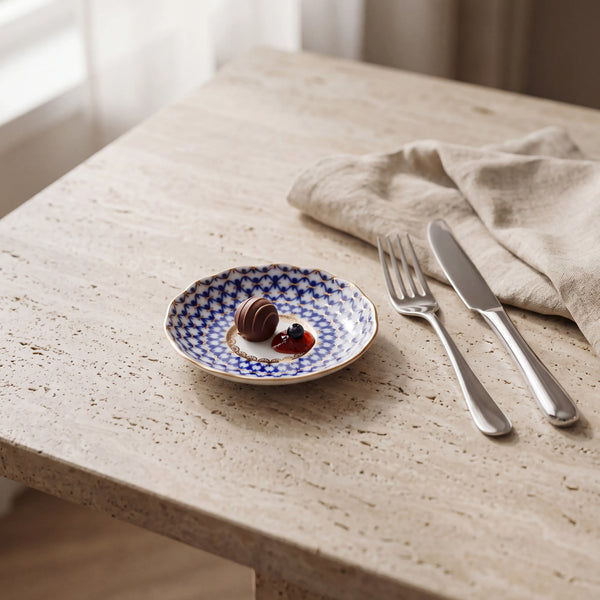 IMPERIAL PORCELAIN - Lale Cobalt Net Reçel Tabağı 9,8 cm