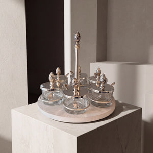 PONET MAISON - Gümüş 6'lı Mini Reçellik&Baharatlık