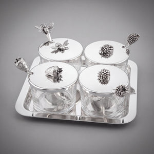 PONET MAISON - Gümüş Dekorlu 4'lü Reçellik
