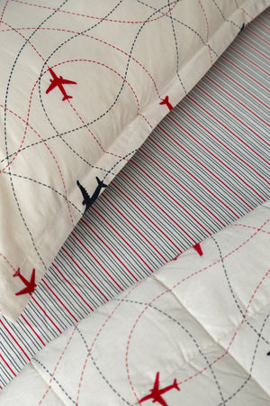 PLANE-Yatak Örtülü Uyku Seti Tek Kişilik