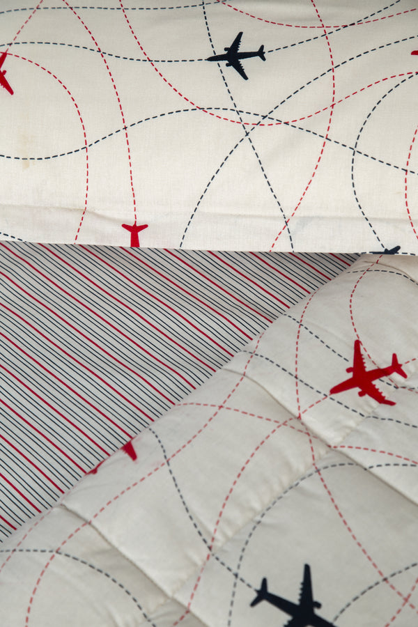 PLANE-Yatak Örtülü Uyku Seti Tek Kişilik