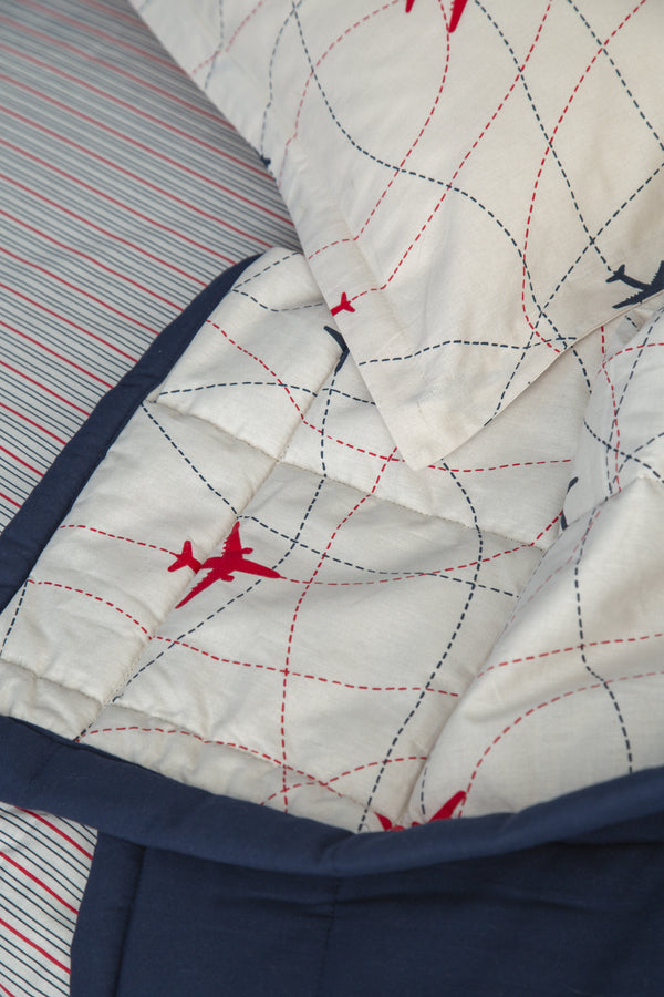 PLANE-Yatak Örtülü Uyku Seti Tek Kişilik