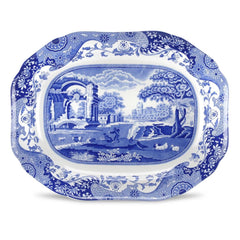 SPODE - Blue Italian Oval Servis Tabağı 41 cm