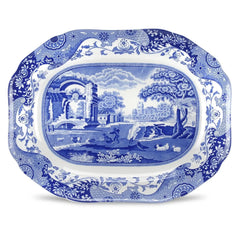 SPODE - Blue Italian Oval servis Tabağı 35 cm