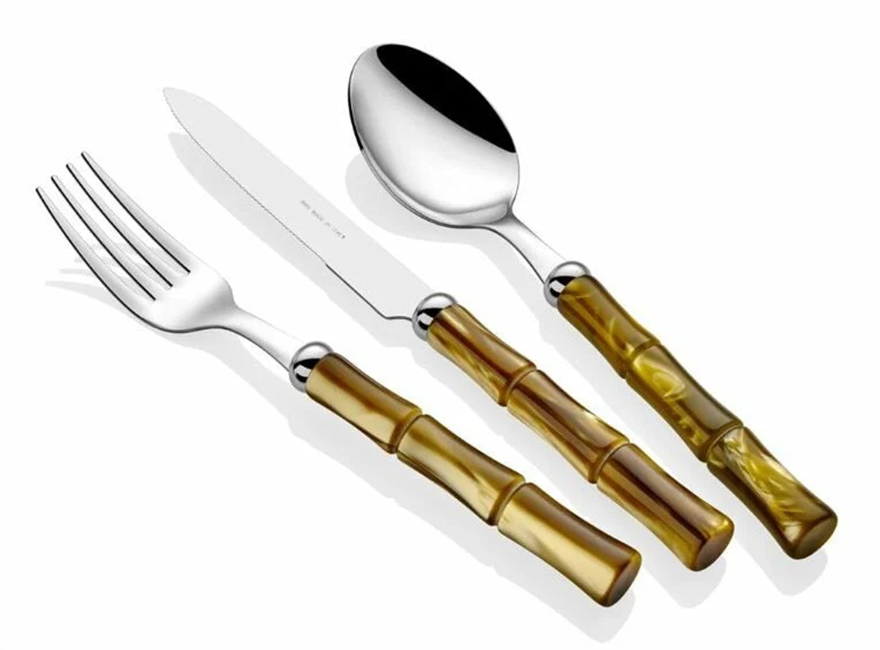 Rivadossi Bamboo Zeytin Yeşili 75 Parça Çatal Bıçak Seti