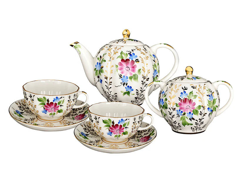 IMPERIAL PORCELAIN Çay Takımı 6/14 – Tulip Golden Grass