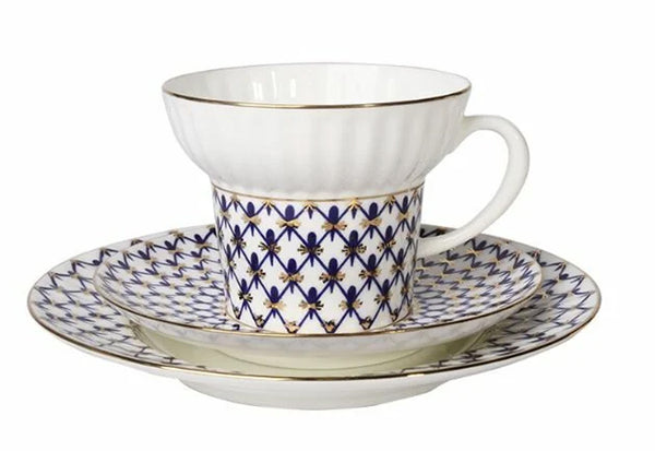 IMPERIAL PORCELAIN - Wave Cobalt Net Çay Seti 1/3