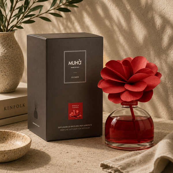 MUHA ITALY - Room Freshener Flower Diffuser - ORANGE AND CINNAMON