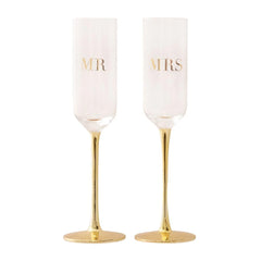Cristina Re Flutes Crystal Mr Mrs 2li Set