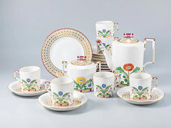 IMPERIAL PORCELAIN - Zırh Çizimi Kahve Servisi 6 Kişilik 20 Parça