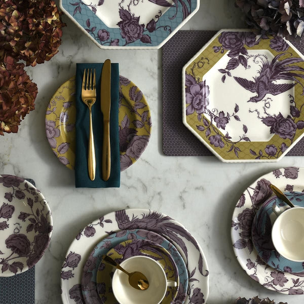 Spode Kingsley Ochre Sekizgen Tabak 24 cm
