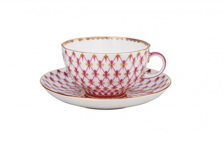 IMPERIAL PORCELAIN Çay Fincanı ve Pasta Tabağı Net Blues Trio