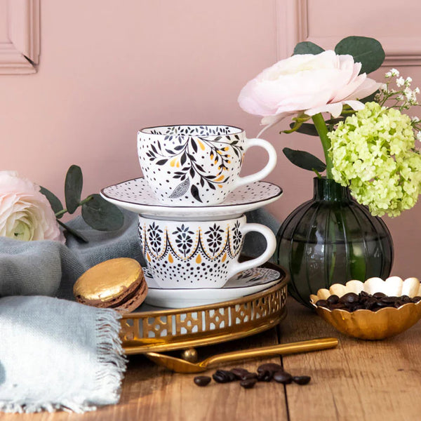 SARA MILLER Artisanne Noir 2li Espresso Kahve Fincanı Seti
