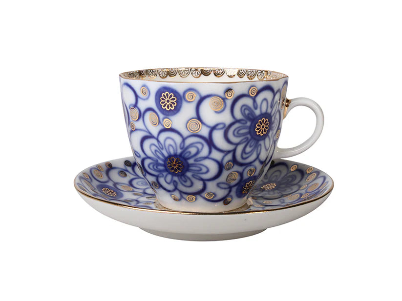 IMPERIAL PORCELAIN - Fincan ve Tabak Kahve Lale Kıvrımlı Dal